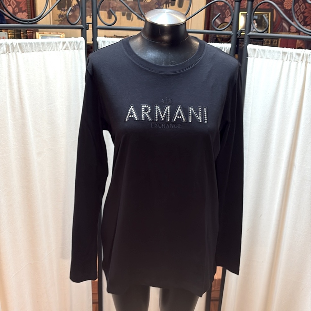 NWT Armani Exchange A/X long sleeve Women’s t-shirt - black - size Large